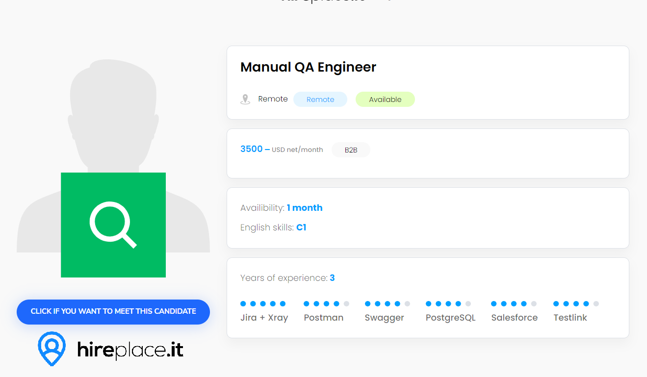Manual QA Engineer hireplace.it